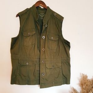 Army Green distressed vest